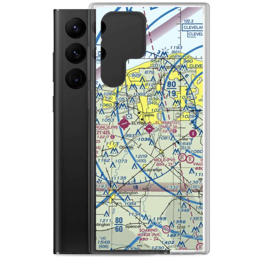 Elyria Airport (1G1) VFR Sectional Samsung Case Samsung Galaxy S22 Ultra model shown