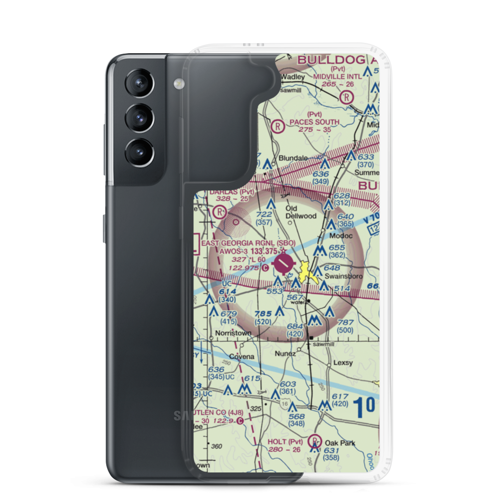 Emanuel County Airport (SBO) VFR Sectional Samsung Case Samsung Galaxy S21 model shown
