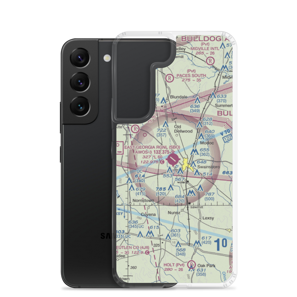 Emanuel County Airport (SBO) VFR Sectional Samsung Case Samsung Galaxy S22 model shown