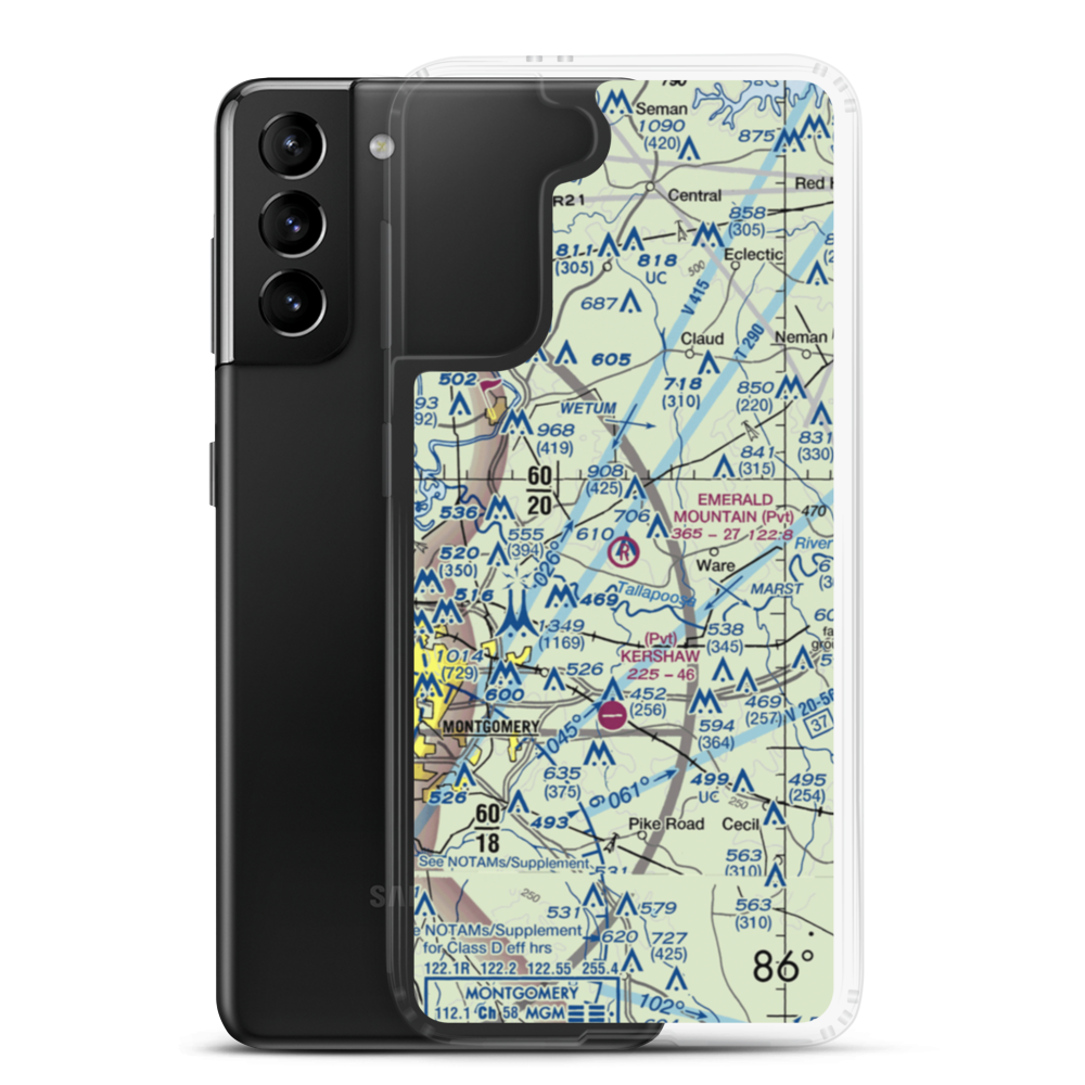 Emerald Mountain Airport (2AL3) VFR Sectional Samsung Case Samsung Galaxy S21 Plus model shown