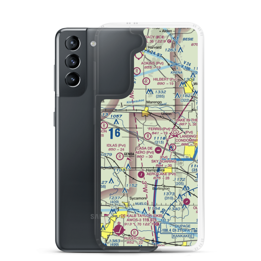 Emerick Airport (63IL) VFR Sectional Samsung Case Samsung Galaxy S21 model shown