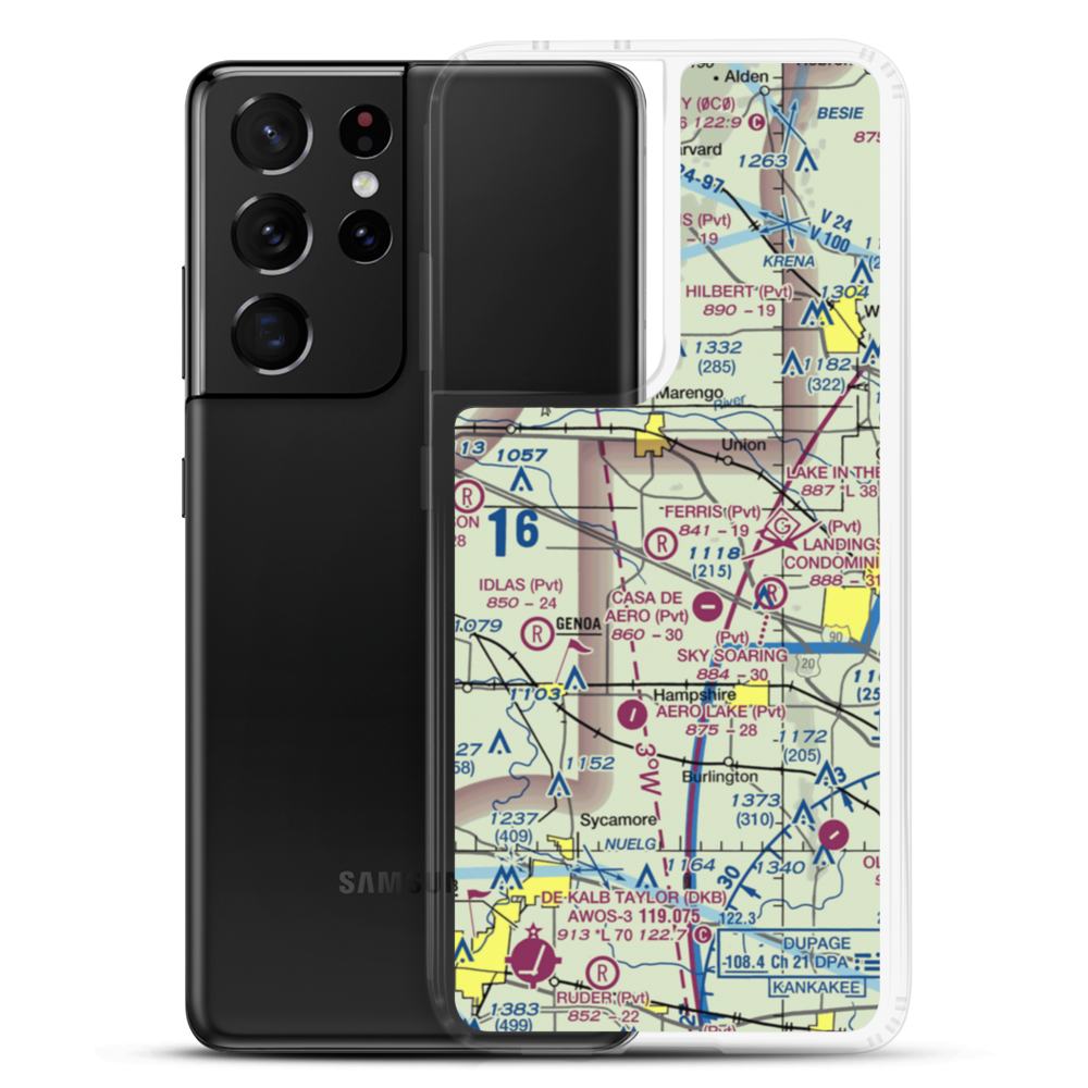Emerick Airport (63IL) VFR Sectional Samsung Case Samsung Galaxy S21 Ultra model shown