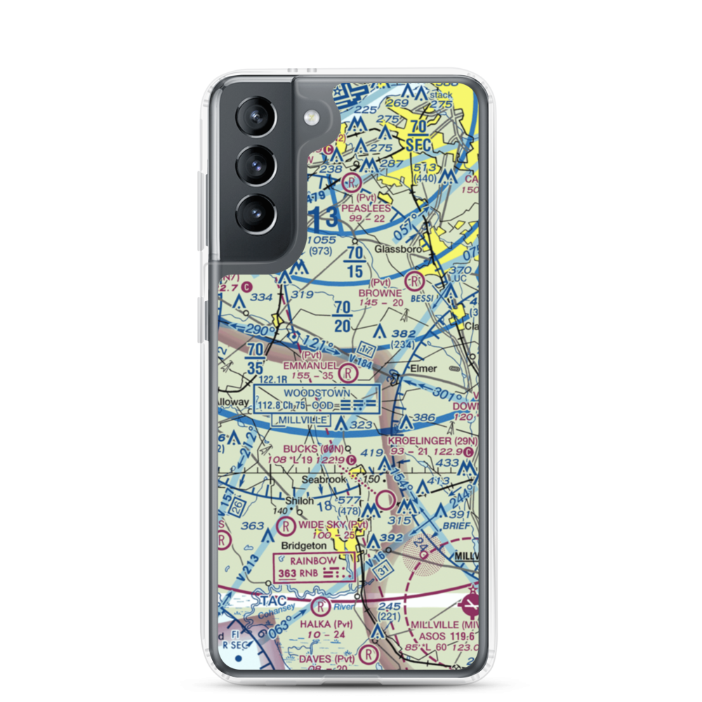Emmanuel Airport (04NJ) VFR Sectional Samsung Case Samsung Galaxy S21 model shown