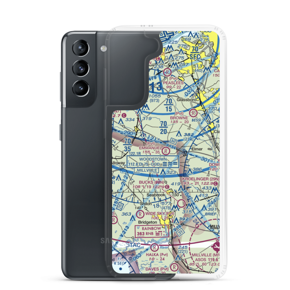 Emmanuel Airport (04NJ) VFR Sectional Samsung Case Samsung Galaxy S21 model shown