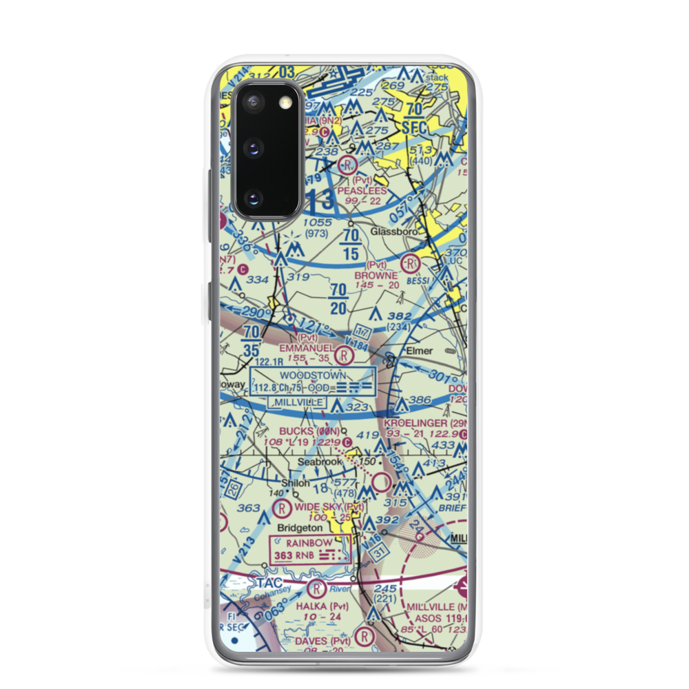 Emmanuel Airport (04NJ) VFR Sectional Samsung Case Samsung Galaxy S20 model shown