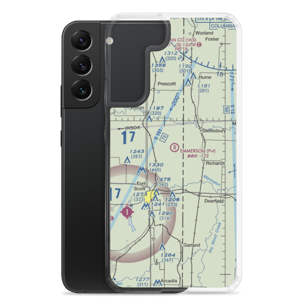 Emmerson Airport (SN69) VFR Sectional Samsung Case Samsung Galaxy S22 Plus model shown