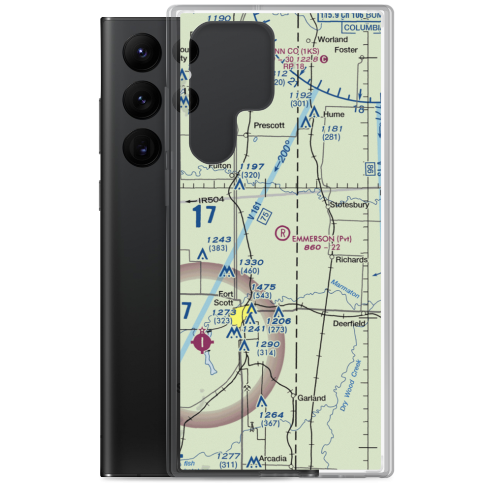Emmerson Airport (SN69) VFR Sectional Samsung Case Samsung Galaxy S22 Ultra model shown