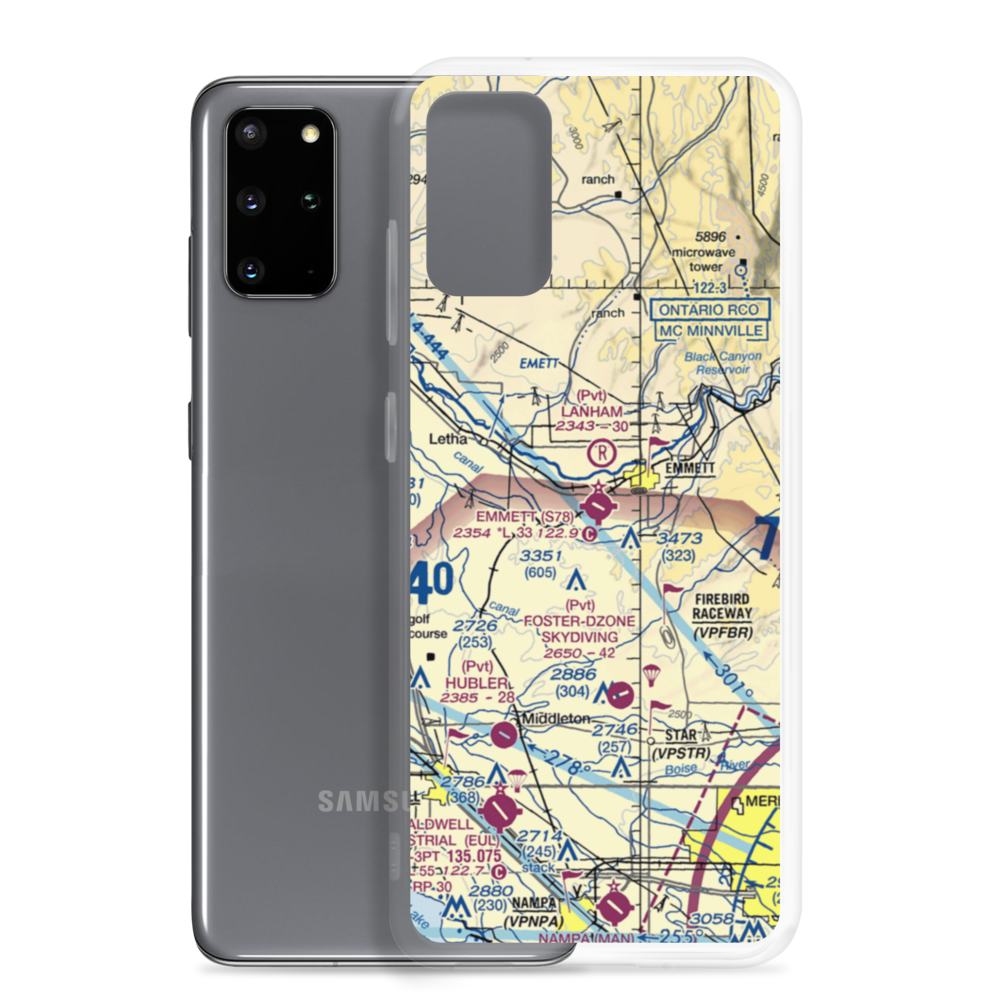 Emmett Municipal Airport (S78) VFR Sectional Samsung Case Samsung Galaxy S20 Plus model shown