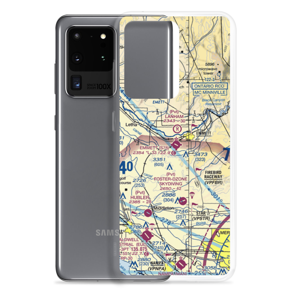 Emmett Municipal Airport (S78) VFR Sectional Samsung Case Samsung Galaxy S20 Ultra model shown