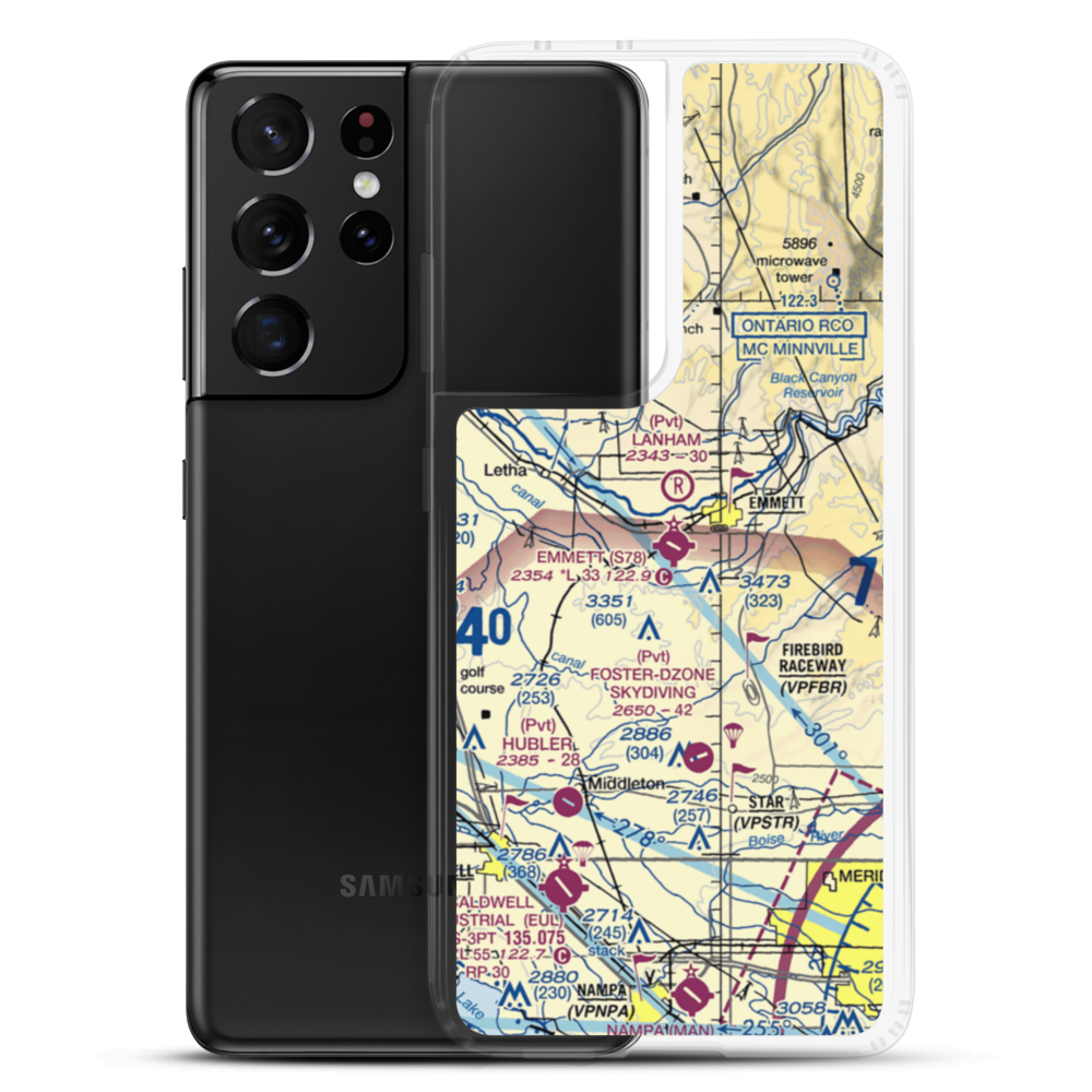 Emmett Municipal Airport (S78) VFR Sectional Samsung Case Samsung Galaxy S21 Ultra model shown