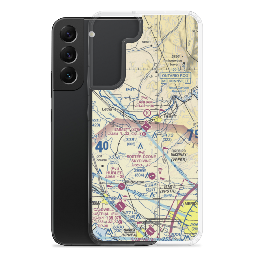 Emmett Municipal Airport (S78) VFR Sectional Samsung Case Samsung Galaxy S22 Plus model shown