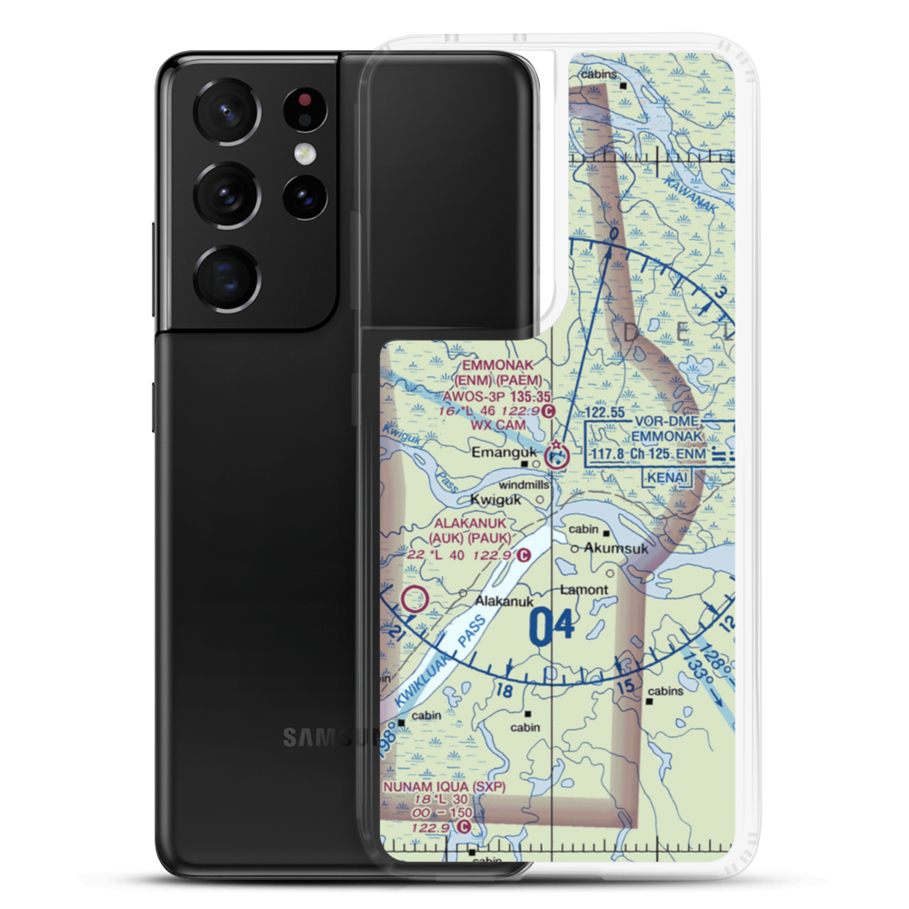 Emmonak Airport (ENM) VFR Sectional Samsung Case Samsung Galaxy S21 Ultra model shown