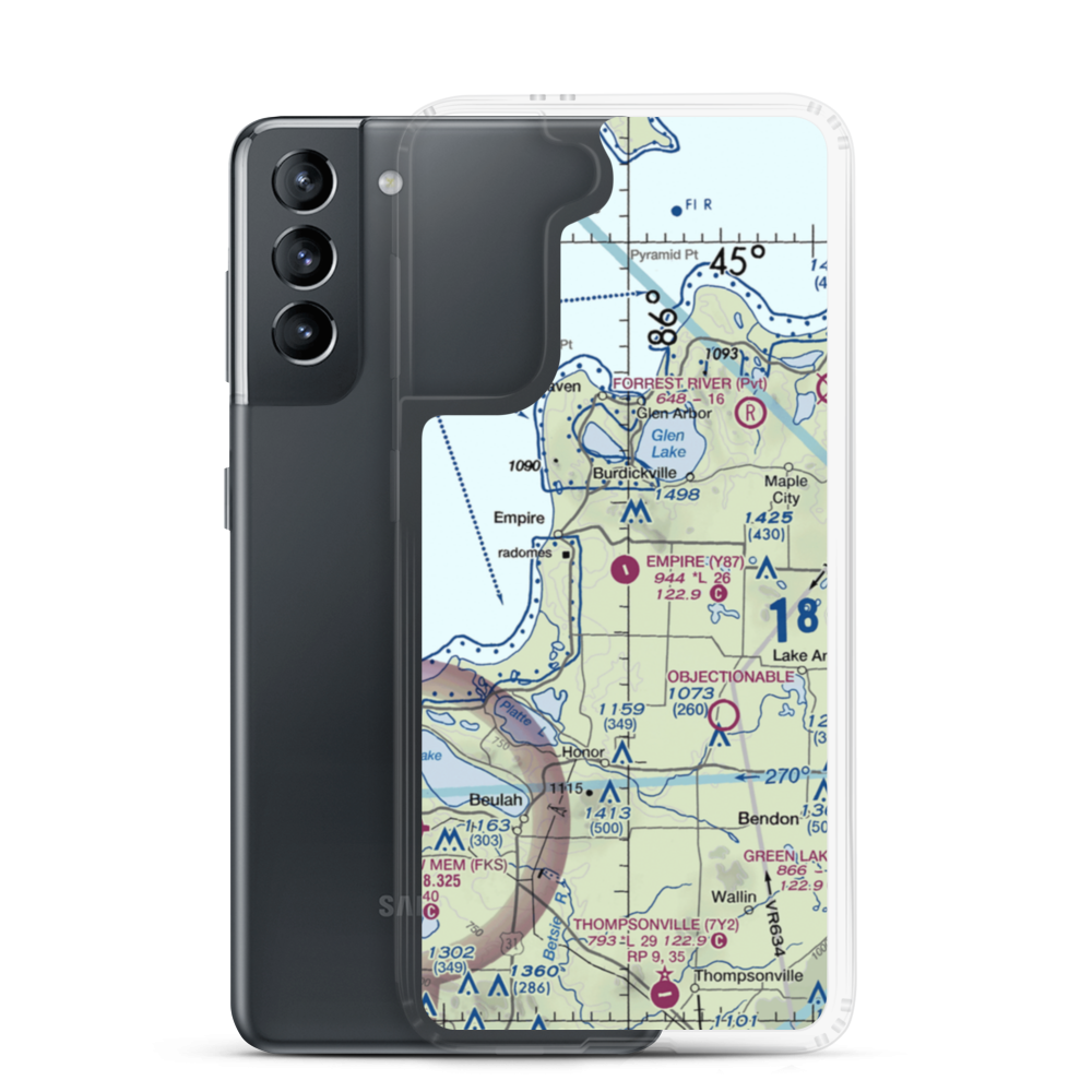 Empire Airport (Y87) VFR Sectional Samsung Case Samsung Galaxy S21 model shown