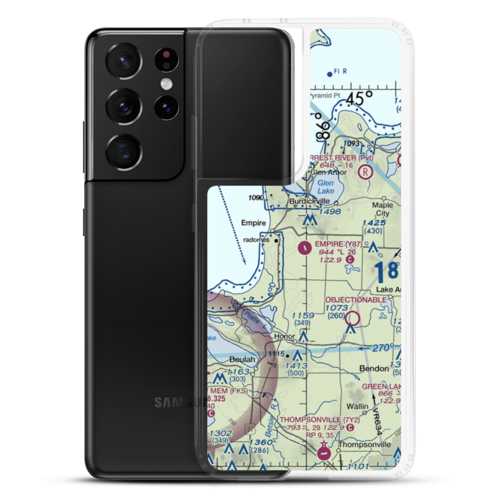 Empire Airport (Y87) VFR Sectional Samsung Case Samsung Galaxy S21 Ultra model shown