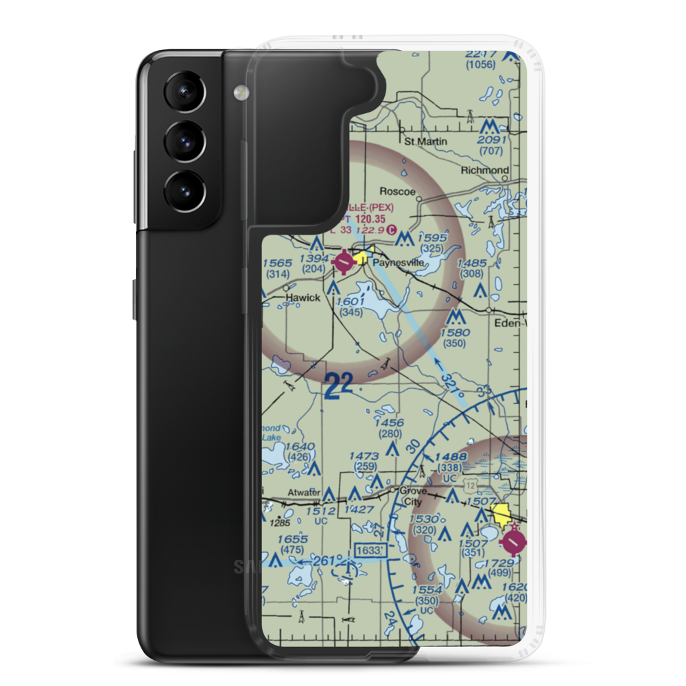 Empire Valley Airport (MN88) VFR Sectional Samsung Case Samsung Galaxy S21 Plus model shown
