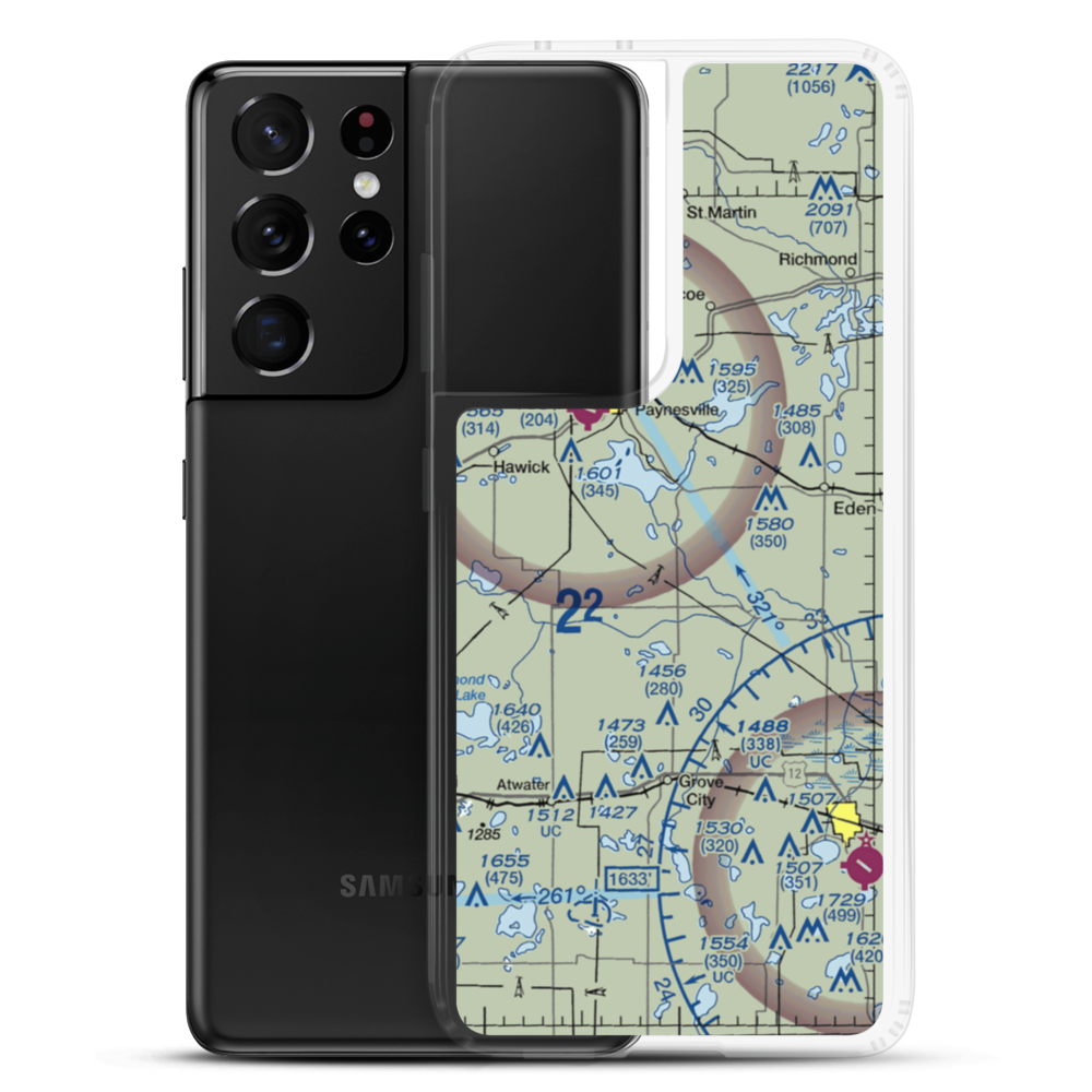 Empire Valley Airport (MN88) VFR Sectional Samsung Case Samsung Galaxy S21 Ultra model shown