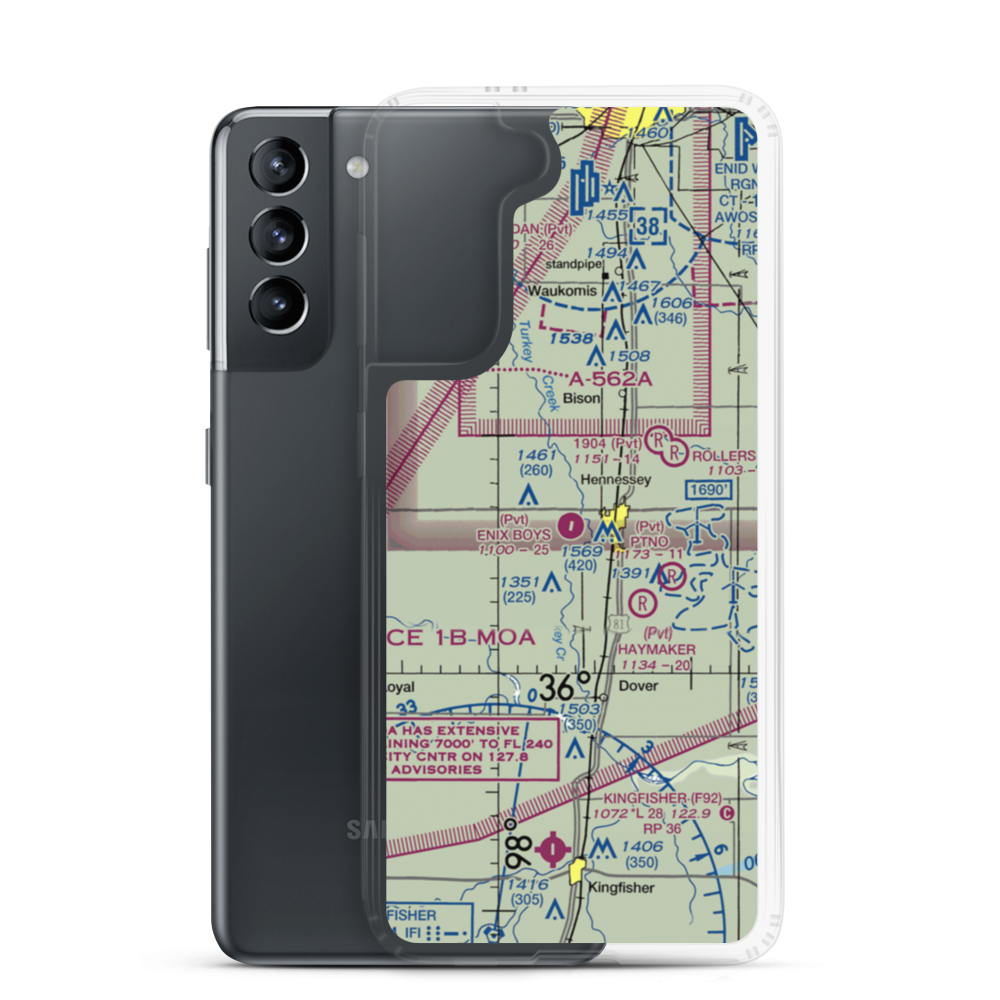Enix Boys Airport (OK51) VFR Sectional Samsung Case Samsung Galaxy S21 model shown