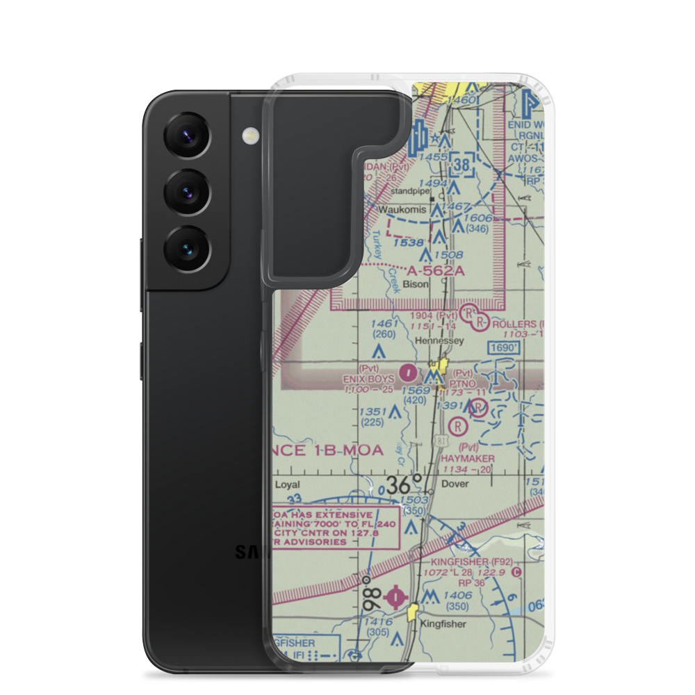 Enix Boys Airport (OK51) VFR Sectional Samsung Case Samsung Galaxy S22 model shown