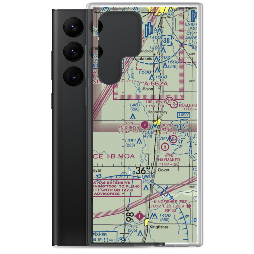 Enix Boys Airport (OK51) VFR Sectional Samsung Case Samsung Galaxy S22 Ultra model shown