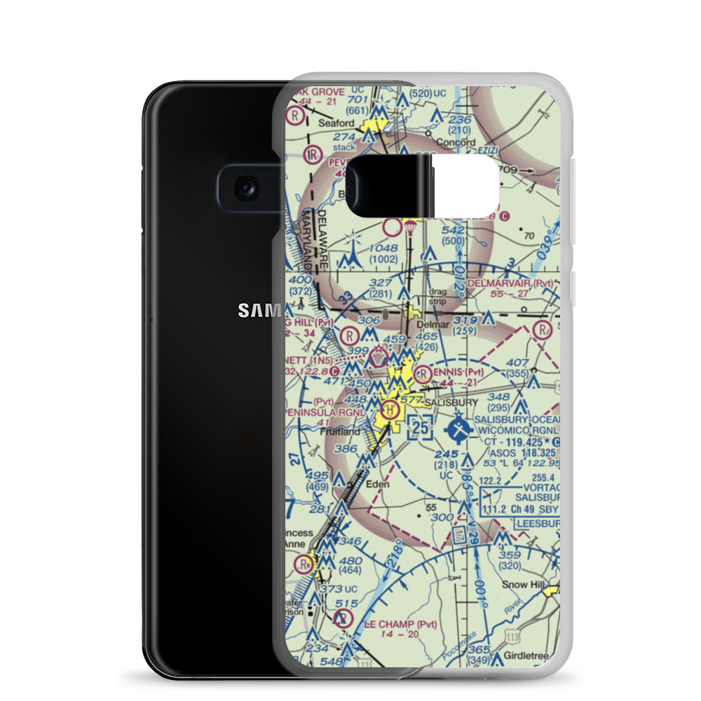 Ennis Aerodrome (2MD4) VFR Sectional Samsung Case Samsung Galaxy S10e model shown