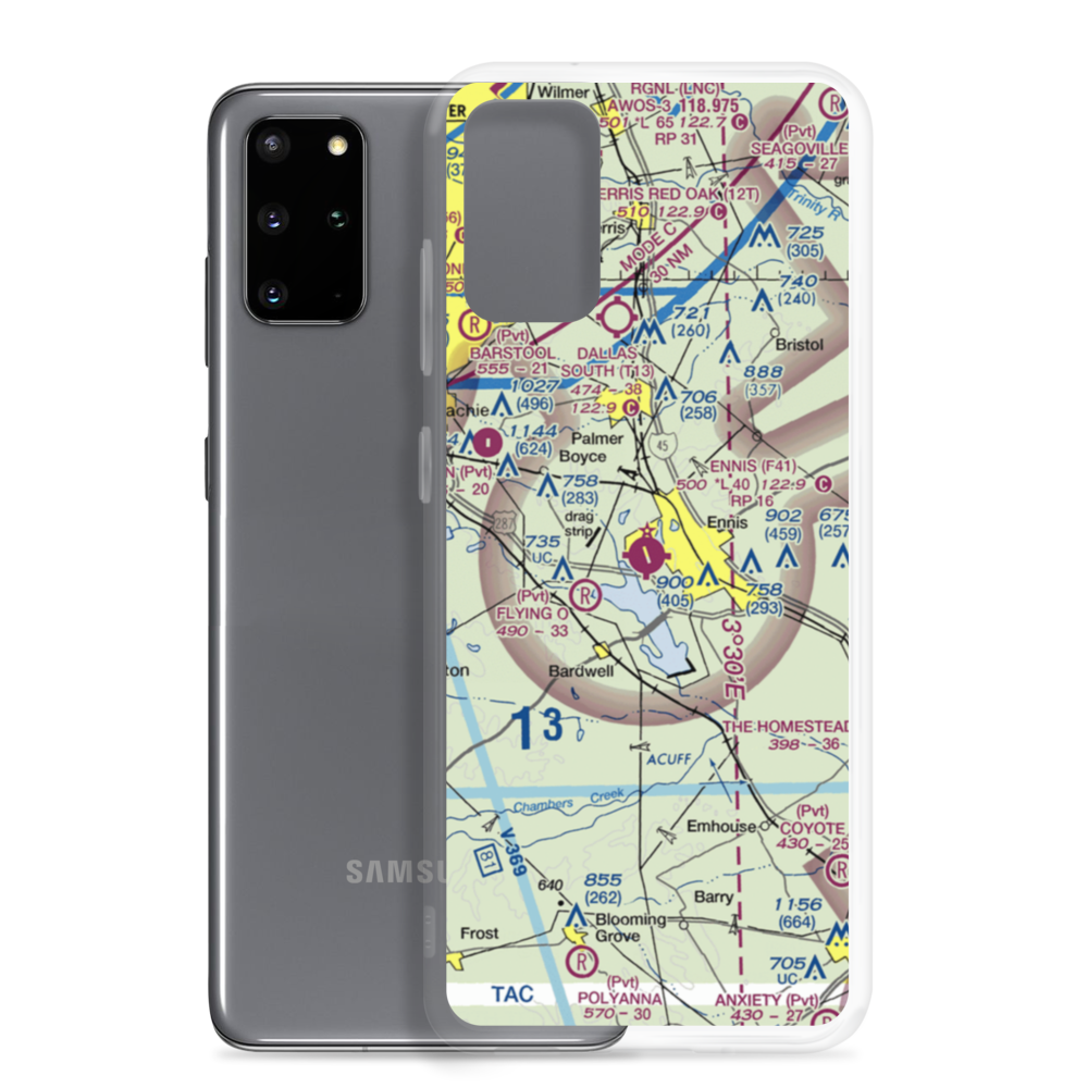 Ennis Municipal Airport (F41) VFR Sectional Samsung Case Samsung Galaxy S20 Plus model shown