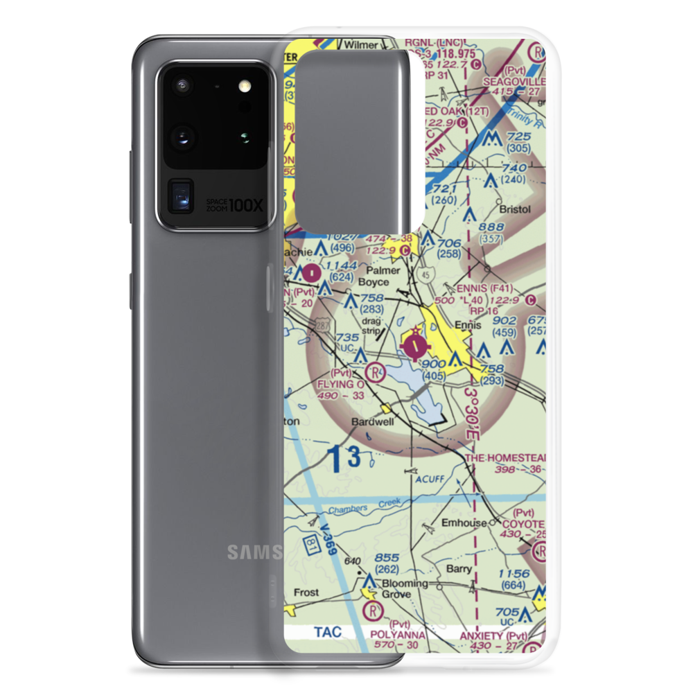 Ennis Municipal Airport (F41) VFR Sectional Samsung Case Samsung Galaxy S20 Ultra model shown
