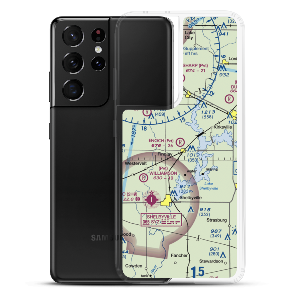 Enoch Airport (35IS) VFR Sectional Samsung Case Samsung Galaxy S21 Ultra model shown