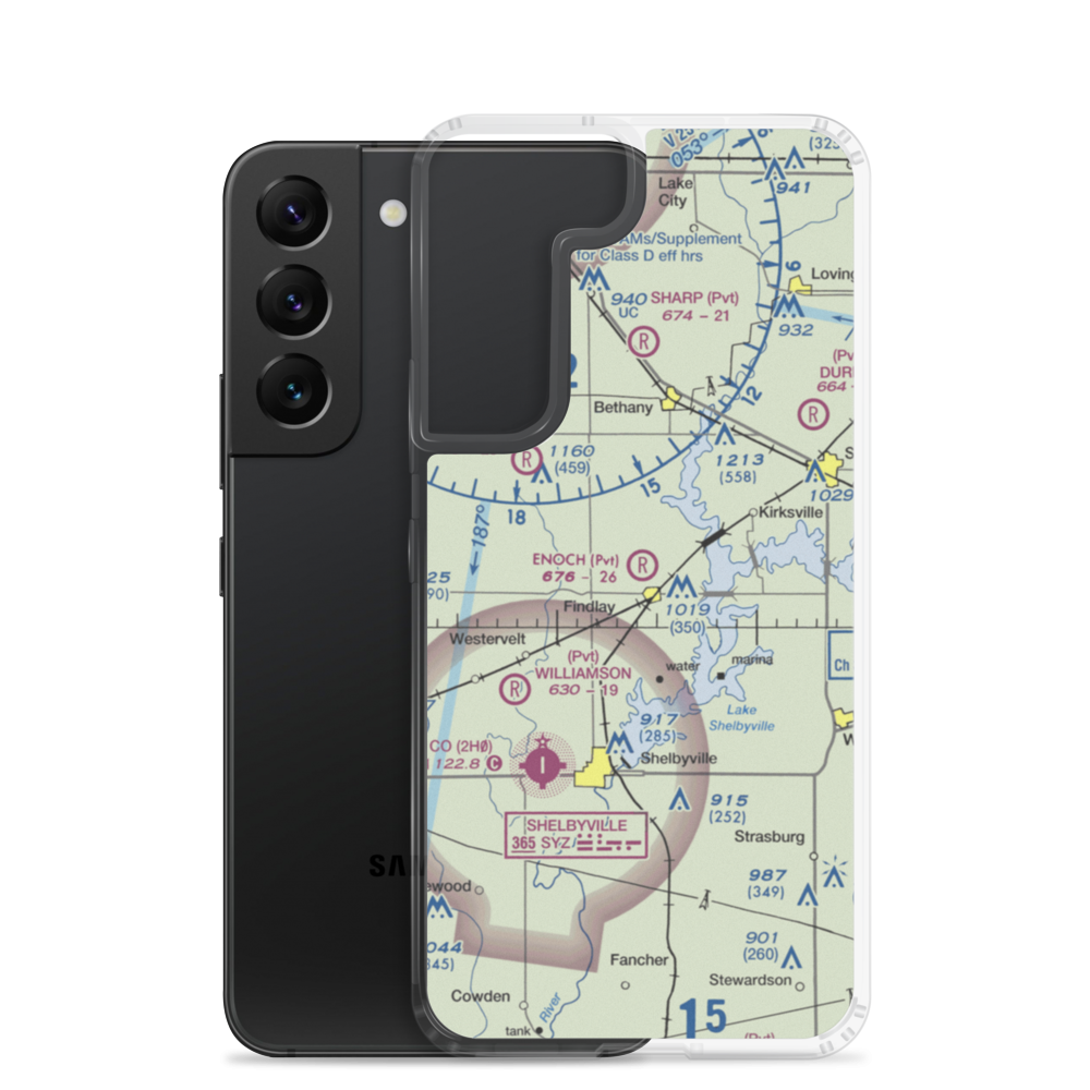 Enoch Airport (35IS) VFR Sectional Samsung Case Samsung Galaxy S22 model shown
