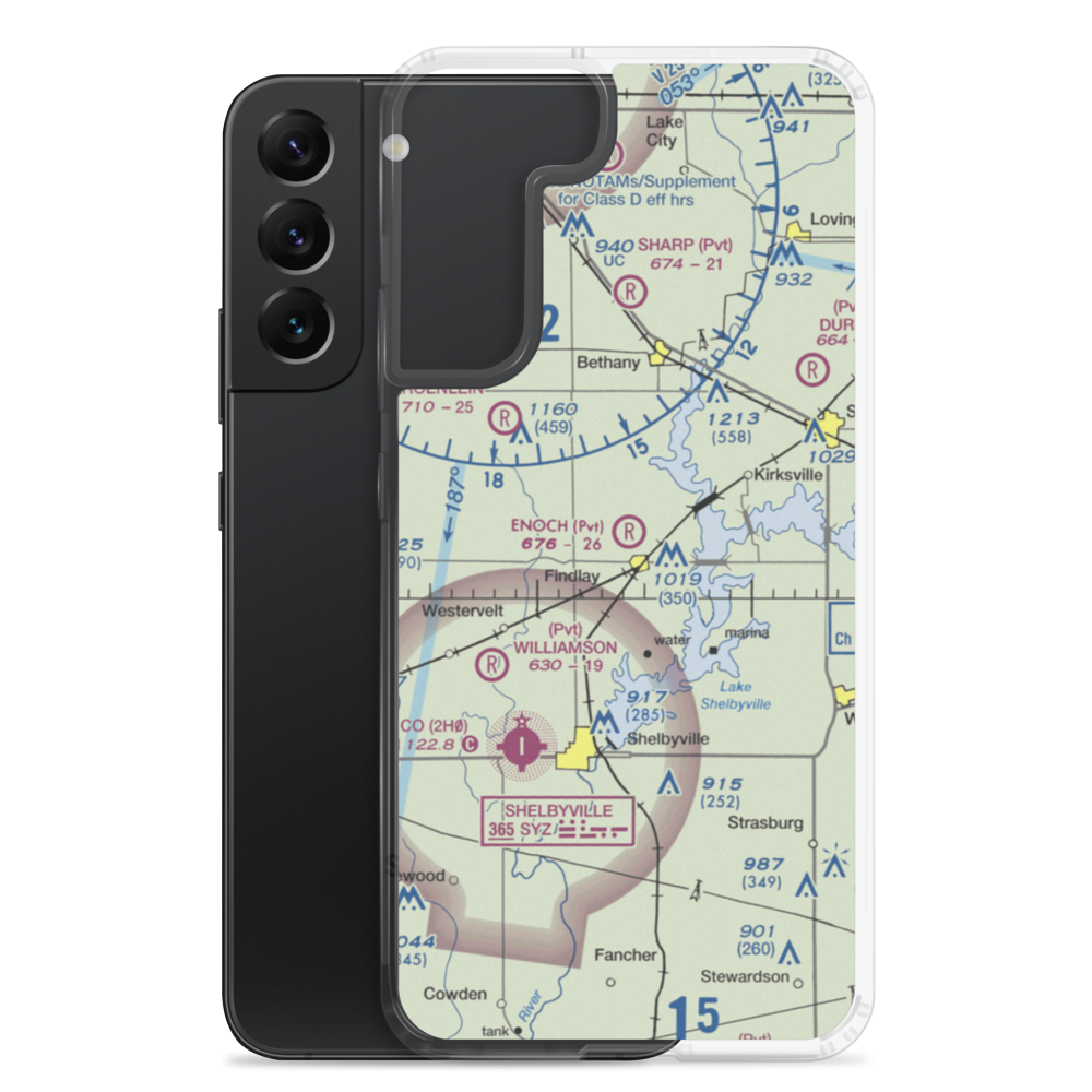 Enoch Airport (35IS) VFR Sectional Samsung Case Samsung Galaxy S22 Plus model shown
