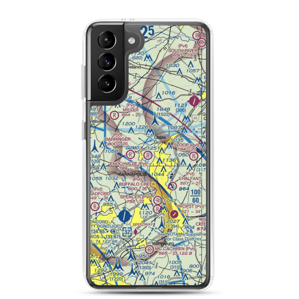 Enochville Airport (NC39) VFR Sectional Samsung Case Samsung Galaxy S21 Plus model shown