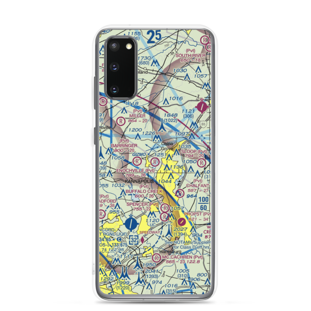 Enochville Airport (NC39) VFR Sectional Samsung Case Samsung Galaxy S20 model shown