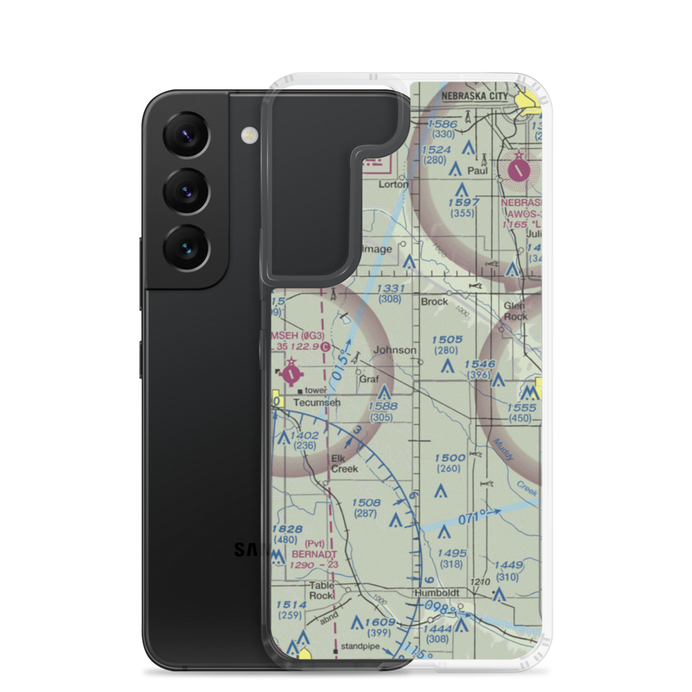 Ensor Field (88NE) VFR Sectional Samsung Case Samsung Galaxy S22 model shown