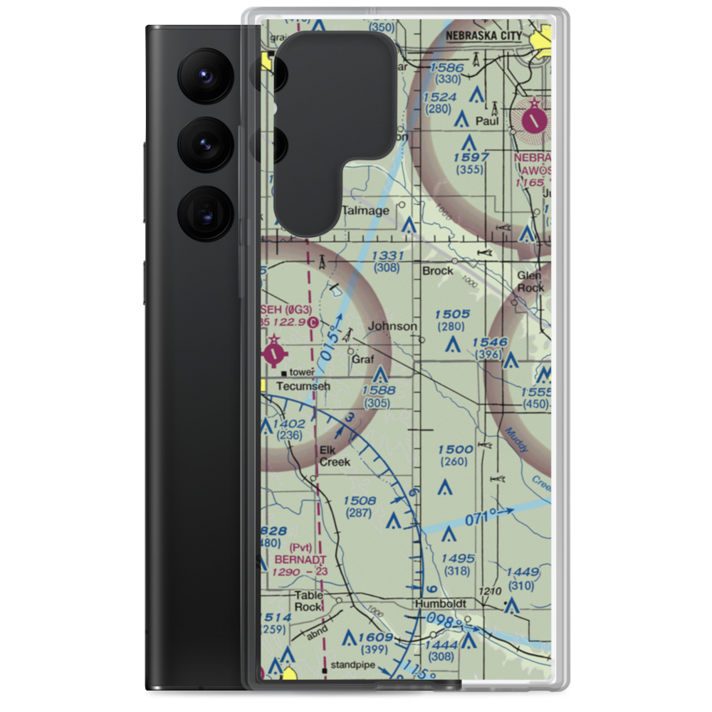 Ensor Field (88NE) VFR Sectional Samsung Case Samsung Galaxy S22 Ultra model shown