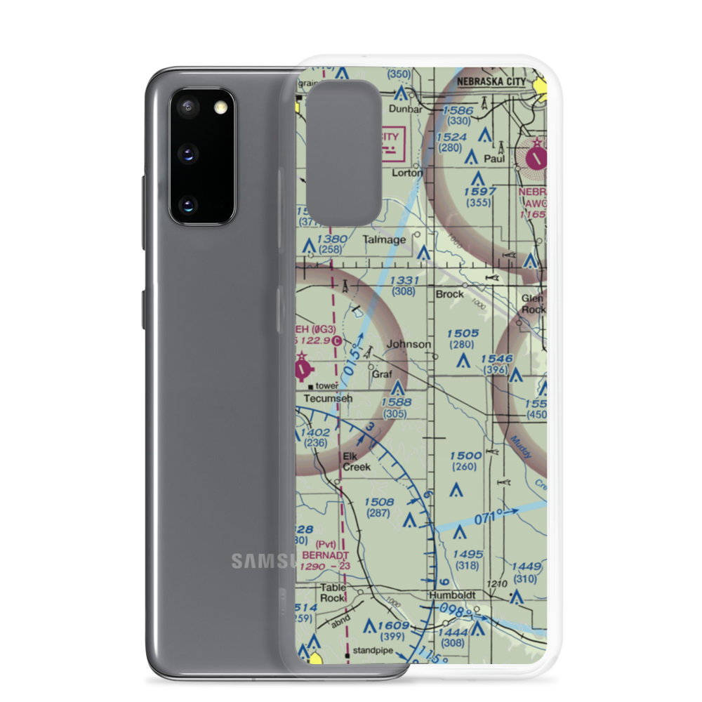 Ensor Field (88NE) VFR Sectional Samsung Case Samsung Galaxy S20 model shown