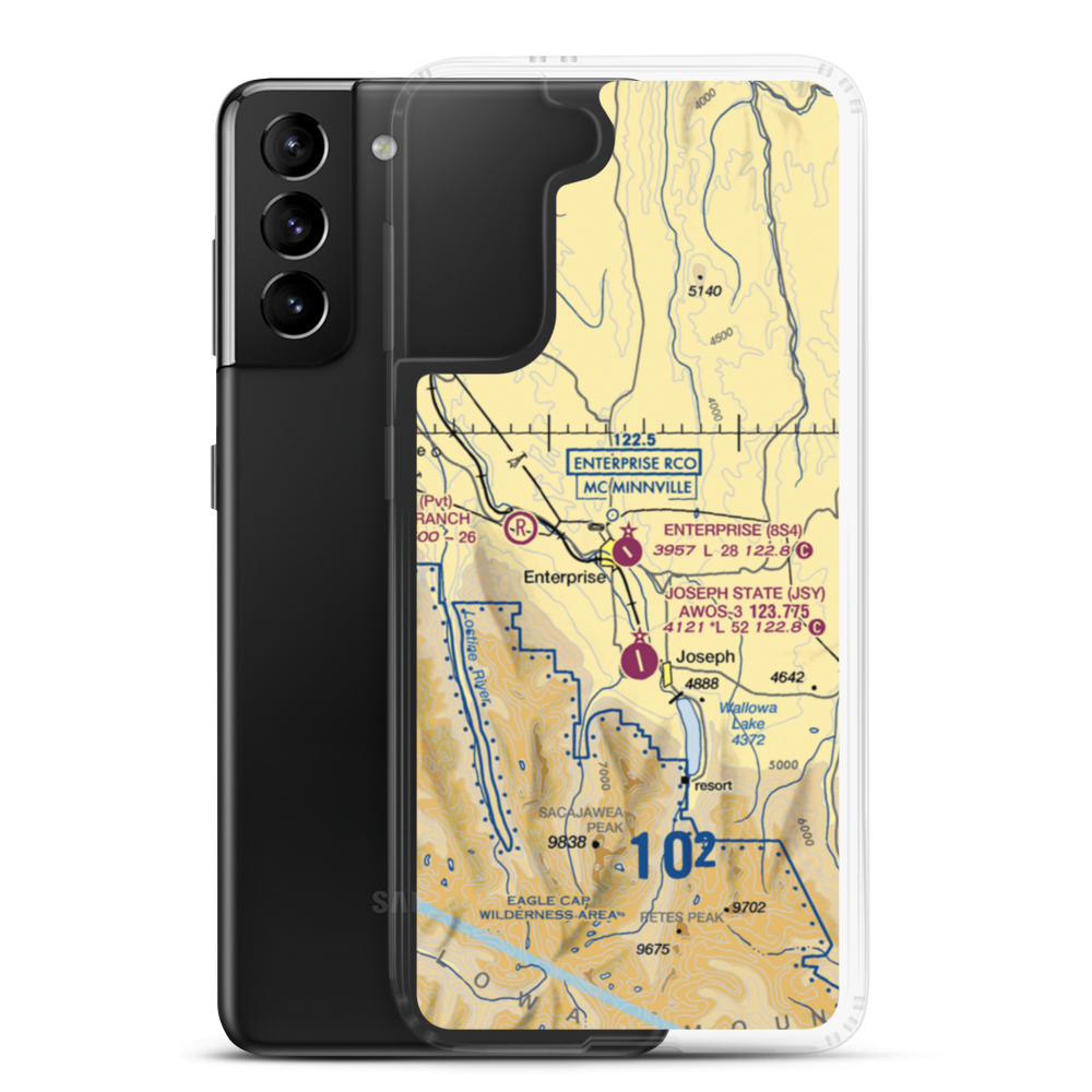 Enterprise Municipal Airport (8S4) VFR Sectional Samsung Case Samsung Galaxy S21 Plus model shown