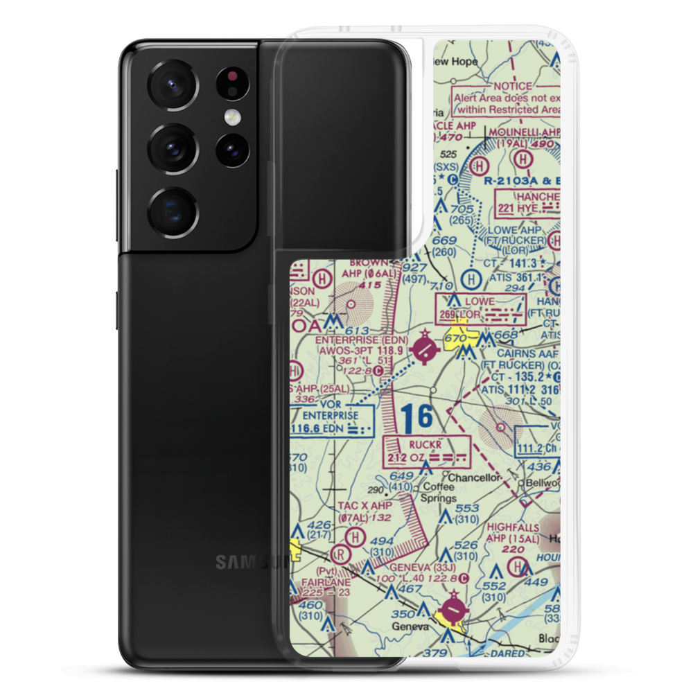 Enterprise Municipal Airport (EDN) VFR Sectional Samsung Case Samsung Galaxy S21 Ultra model shown