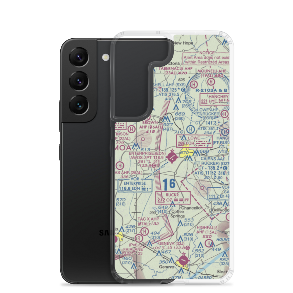 Enterprise Municipal Airport (EDN) VFR Sectional Samsung Case Samsung Galaxy S22 model shown