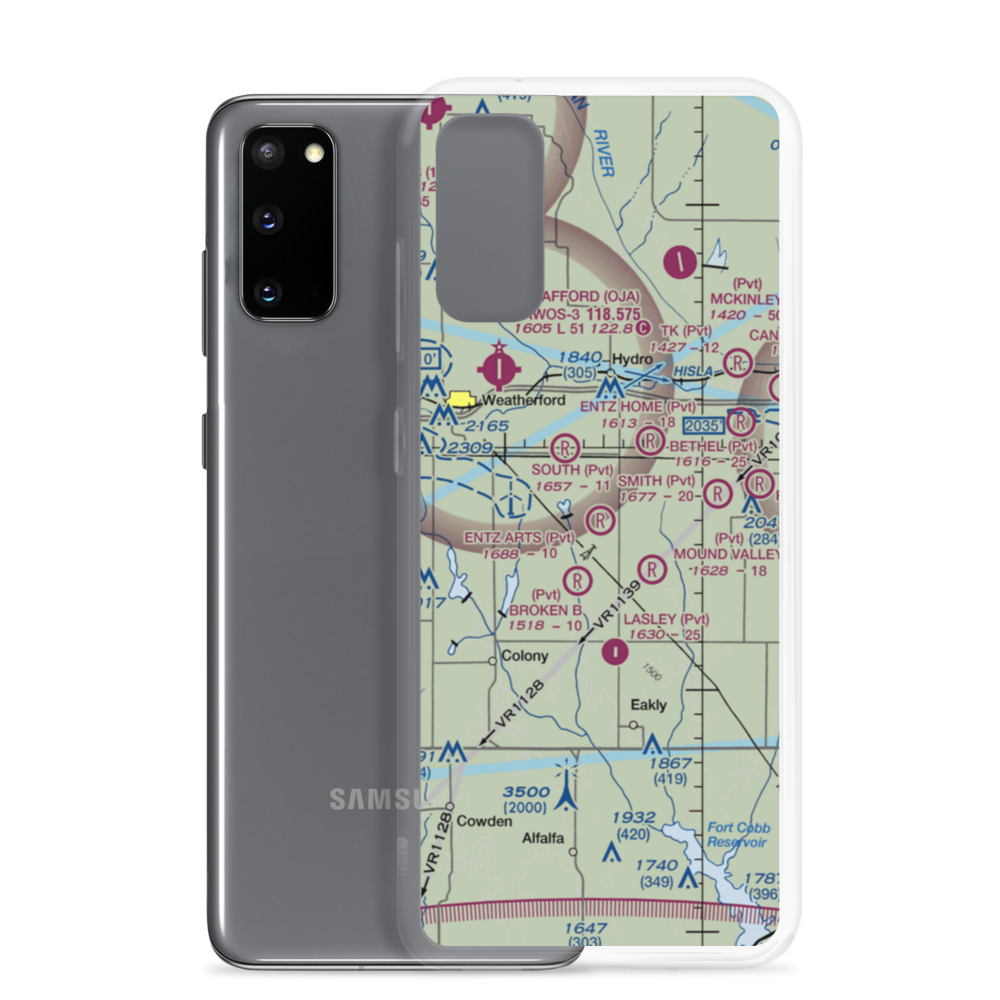 Entz Arts Airport (16OK) VFR Sectional Samsung Case Samsung Galaxy S20 model shown