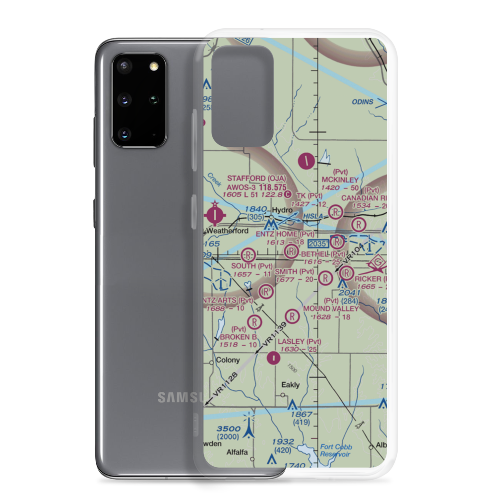 Entz Home Airport (1OK2) VFR Sectional Samsung Case Samsung Galaxy S20 Plus model shown