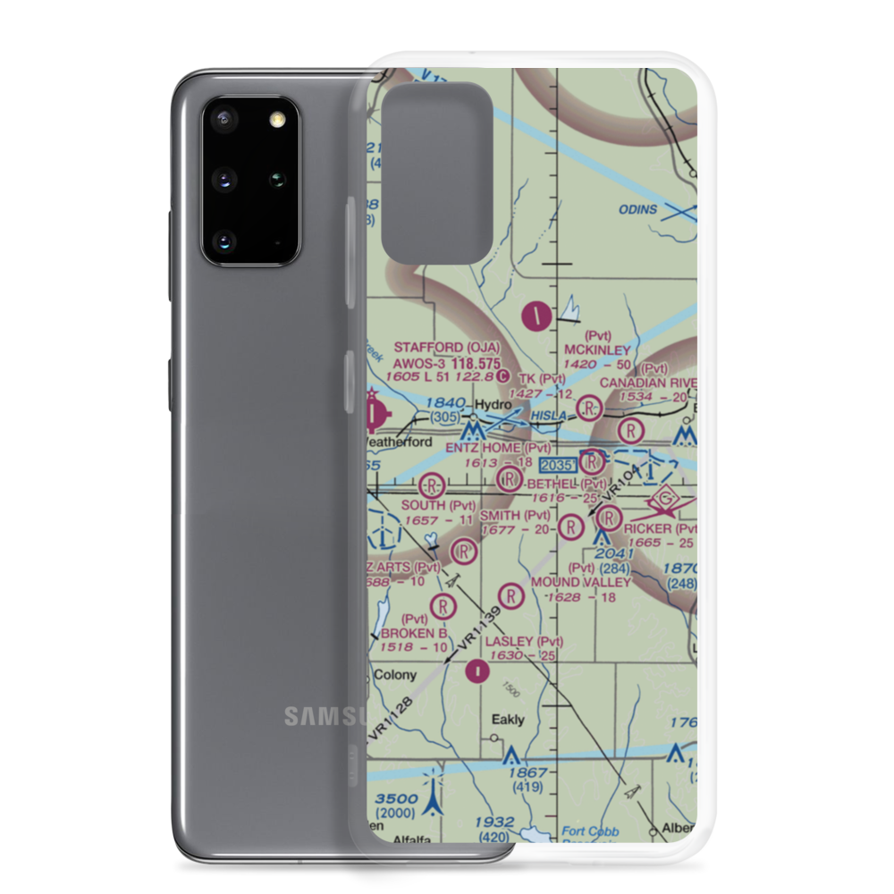 Entz Oliver Airport (1OK6) VFR Sectional Samsung Case Samsung Galaxy S20 Plus model shown