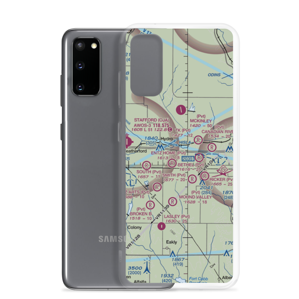 Entz Oliver Airport (1OK6) VFR Sectional Samsung Case Samsung Galaxy S20 model shown
