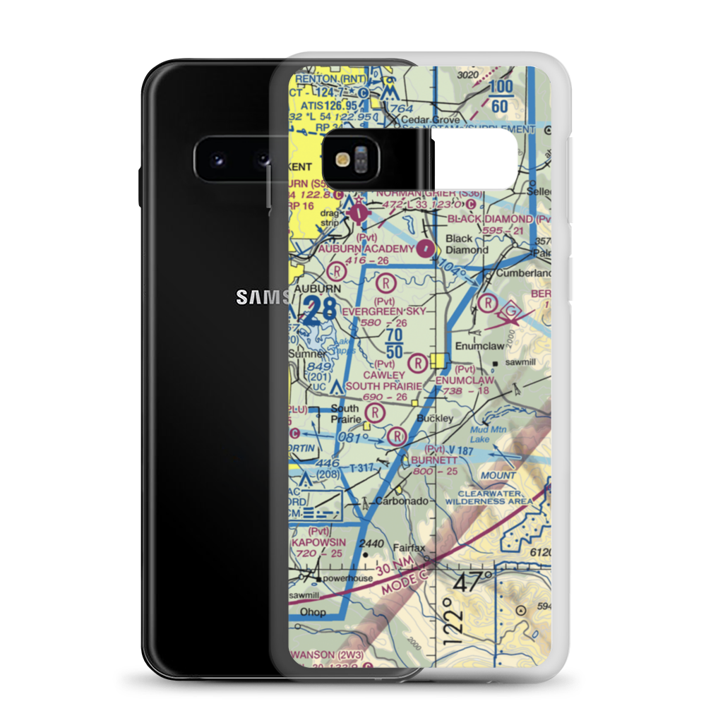 Enumclaw Airport (WA77) VFR Sectional Samsung Case Samsung Galaxy S10 model shown