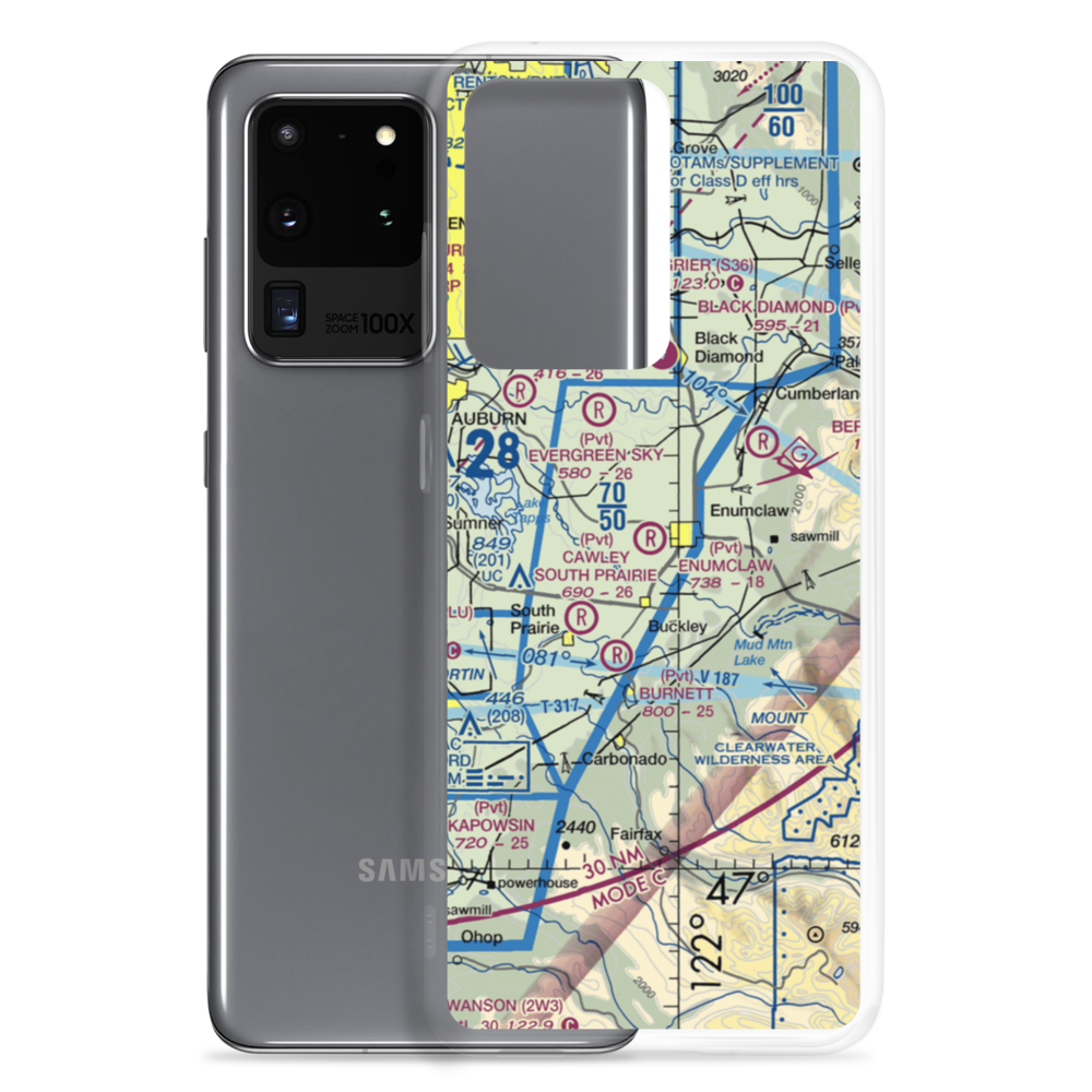 Enumclaw Airport (WA77) VFR Sectional Samsung Case Samsung Galaxy S20 Ultra model shown