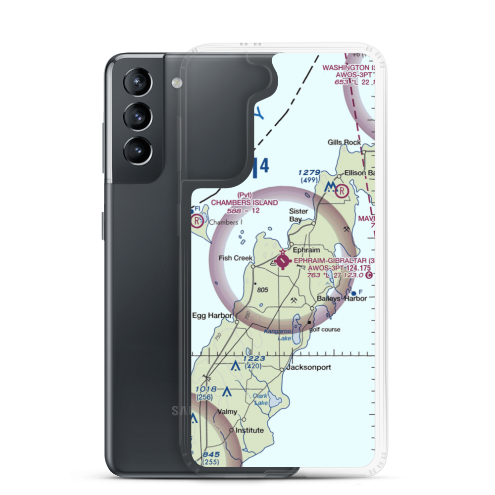 Ephraim-Fish Creek Airport (3D2) VFR Sectional Samsung Case Samsung Galaxy S21 model shown