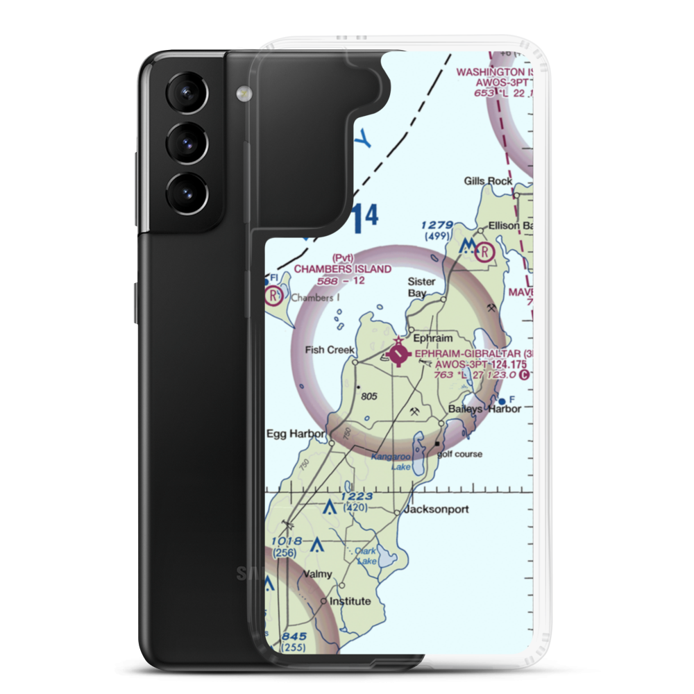Ephraim-Fish Creek Airport (3D2) VFR Sectional Samsung Case Samsung Galaxy S21 Plus model shown