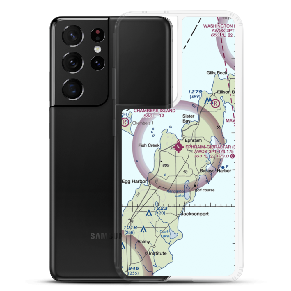 Ephraim-Fish Creek Airport (3D2) VFR Sectional Samsung Case Samsung Galaxy S21 Ultra model shown