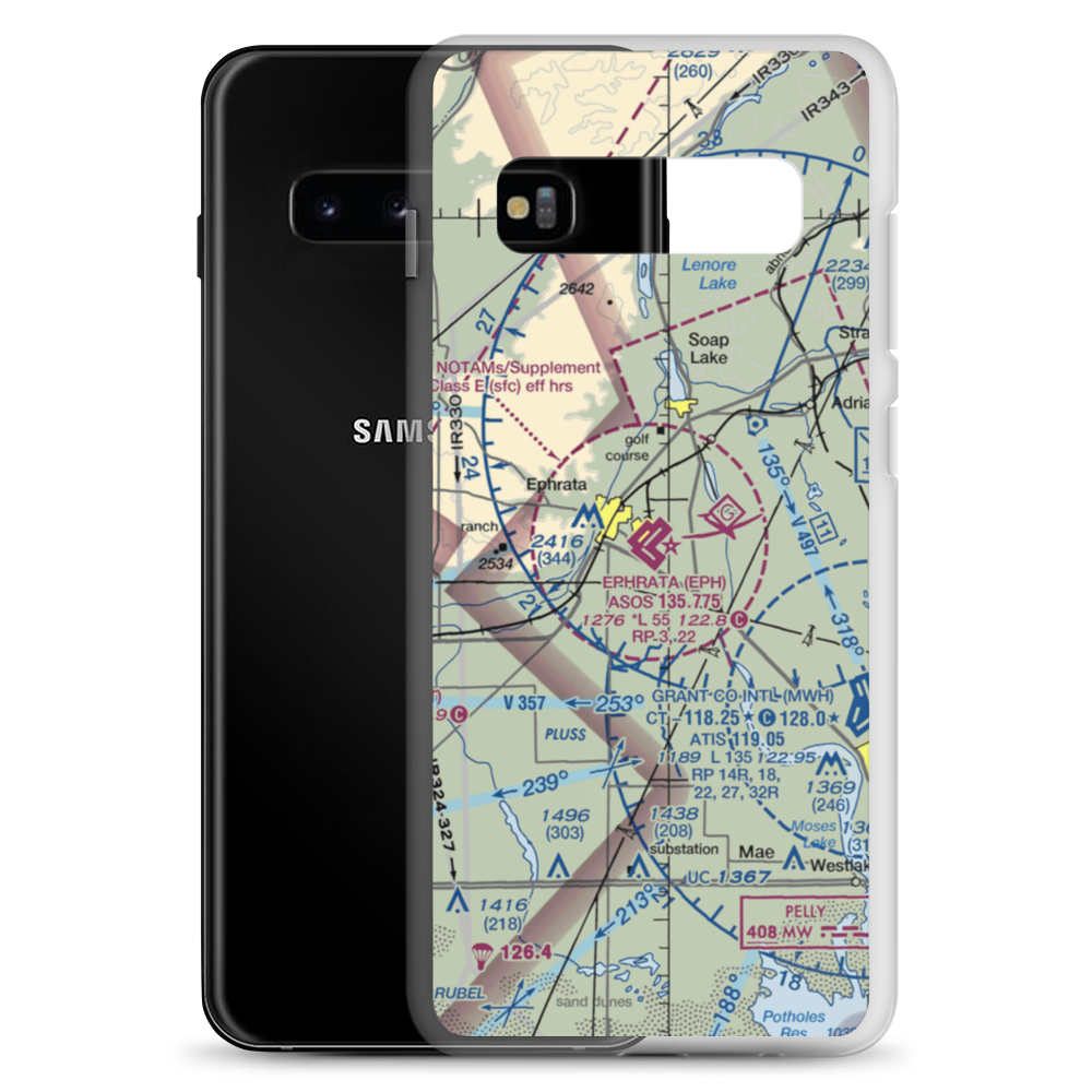 Ephrata Municipal Airport (EPH) VFR Sectional Samsung Case Samsung Galaxy S10+ model shown