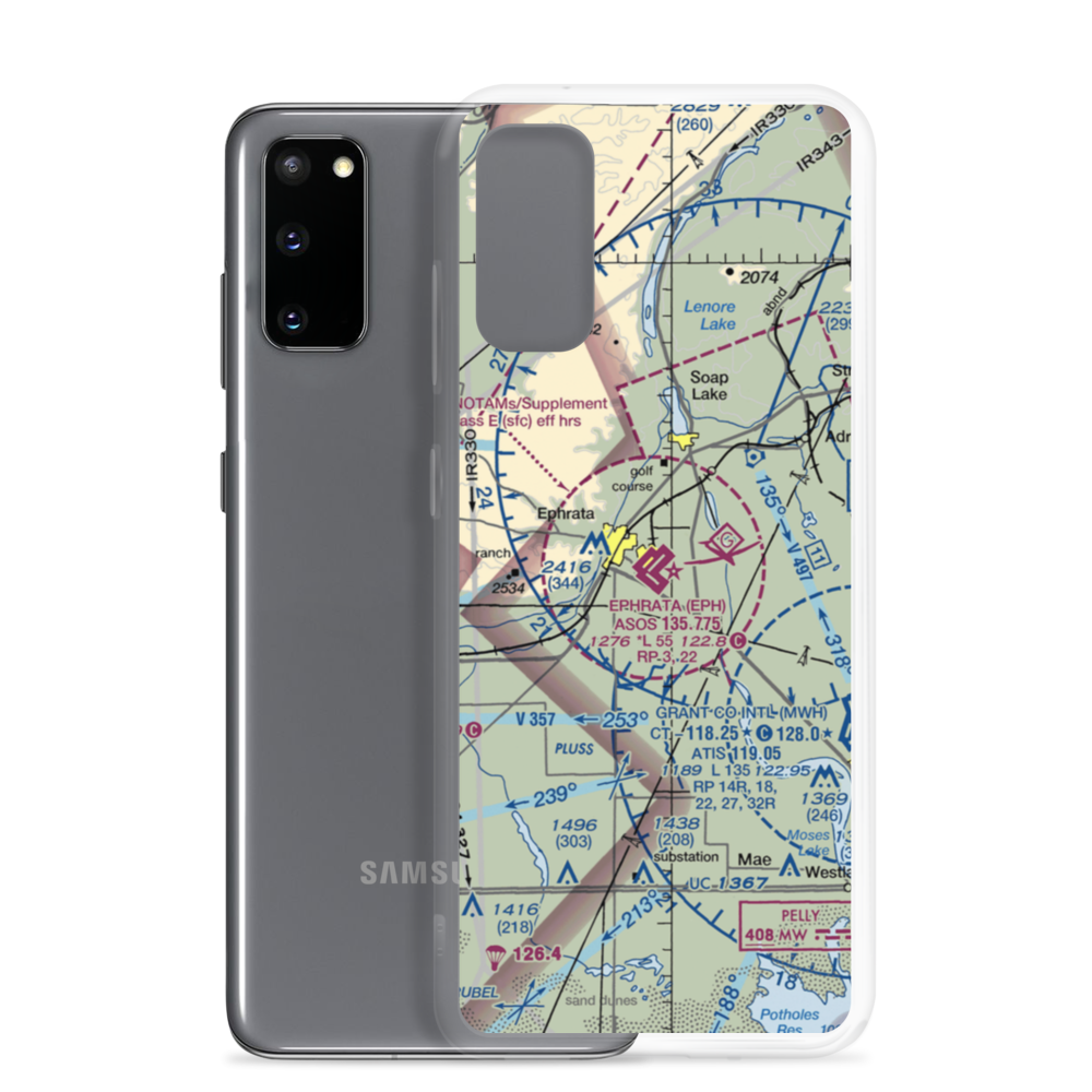 Ephrata Municipal Airport (EPH) VFR Sectional Samsung Case Samsung Galaxy S20 model shown