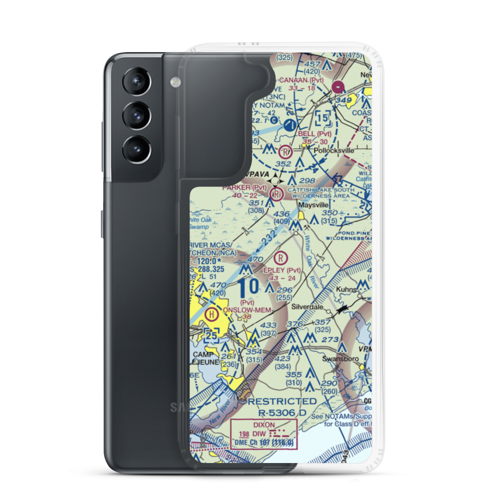 Epley Airport (52NC) VFR Sectional Samsung Case Samsung Galaxy S21 model shown