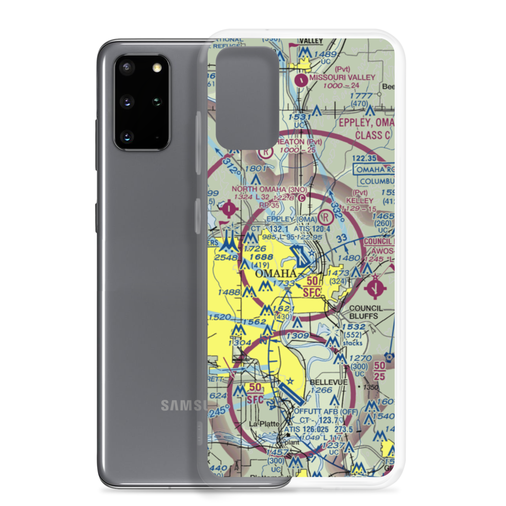 Eppley Airfield (OMA) VFR Sectional Samsung Case Samsung Galaxy S20 Plus model shown